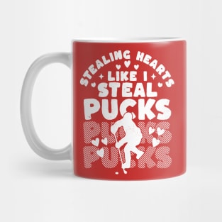 Stealing Heart Like I Steal Pucks Valentines Day Hockey Mug